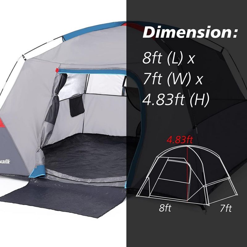 Whizmax Camping Tent with Rainfly, Easy Set up Person for Hiking Backpacking Traveling Outdoor, Light Blue, 5 of 8