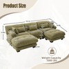 GDFStudio Gaskell Modern 3-Seat Velvet Upholstered U-Shape Sectional Sofas with 2 Ottomans - 3 of 4