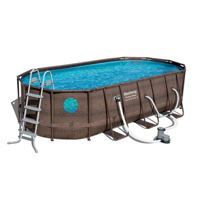 Bestway 18ft x 9ft x 48 inch Swimming Pool Set with Pump and Maintenance Kit
