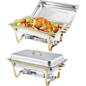 Chafing Dishes for Buffet, 8 Qt Stainless Steel Chafers and Buffet Warmers Sets With Lid, Rectangle Food Warmer Catering Buffet Display - 1 of 4