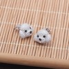 Poodle Maltese Dog Stud Earrings for Women Clear Cubic Zirconia Ginger Lyne Collection - 3 of 4