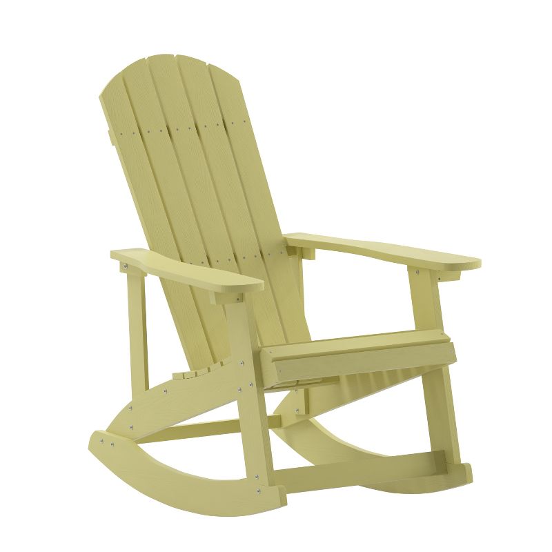 Emma and Oliver Classic All-Weather Poly Resin Rocking Adirondack Chair with Stainless Steel Hardware for Year Round Use, 1 of 13