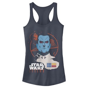 Juniors Womens Star Wars Grand Admiral Thrawn Galaxy Racerback Tank Top - 1 of 3