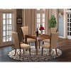 5-Piece Mahogany Finish Solid Wood Top - Dining Room Set - Seats-4 - 2 of 4