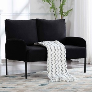 MAYEERTY 46 Inch Modern Loveseat Powder-Coated Metal Frame, Detachable Cushions, Anti-Scratch Legs - 1 of 4