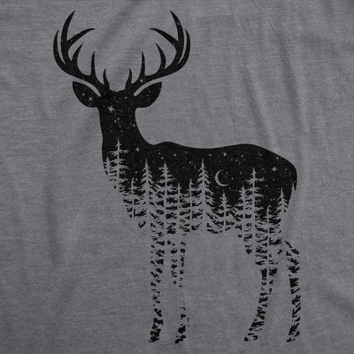 Мужские футболки Crazy Dog T-Shirts, Inc. Mens Funny T Shirts Deer Silhouette Awesome Nature Graphic Novelty Tee for Men - Crazy Dog Men's T Shirt for Animal Lovers Dark Grey L — фото 2