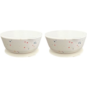 Weesprout Suction Bowls for Baby & Toddlers, 100% Silicone with Plastic Lid, 12 oz, Set of 2 - 1 of 4