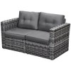 Resenkos 2 Pieces Patio Wicker Corner Sofa Set, Outdoor Sectional Furniture, - 2 of 4