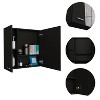 Akoasm Bathroom Medicine Storage Cabinet With Mirror & Shelves-Black - 4 of 4