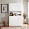 71" Tall Wardrobe Storage Cabinet with 6 Doors, 1 Drawer & Open Shelf, Freestanding MDF Pantry Closet for Bedroom Kitchen Dining Entryway - 2 of 4