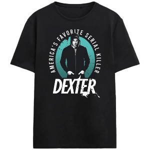 Dexter America’s Favorite Serial Killer Adult Black Crew Neck Short Sleeve T-shirt - 1 of 3