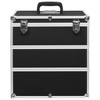 vidaXL Make-up Case 14.6"x9.4"x15.7" Black Aluminum - 3 of 4