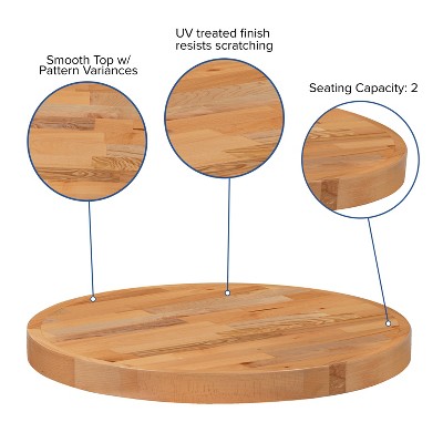 Mayfair 29" Round Butcher Block Style Table Top