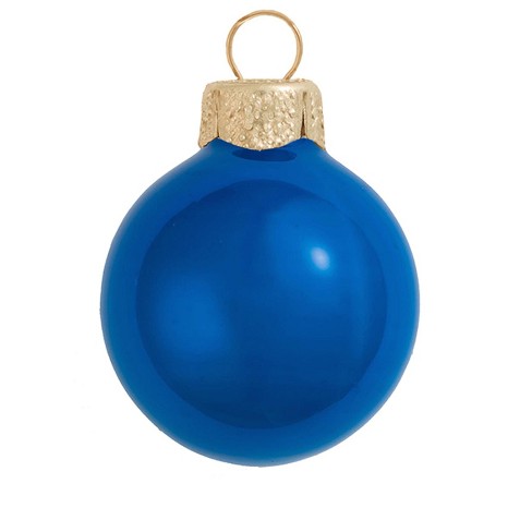 Northlight 28ct Pearl Cobalt Blue Glass Christmas Ornaments 2