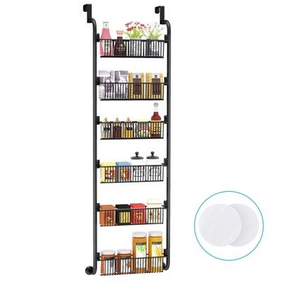 LunaLulinlk 6-Tier Over the Door Pantry Organizer, Heavy-Duty Metal with 6 Baskets, Hanging Storage and Organization for Kitchen, Spice Rack