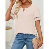 Coolmee Women's Dressy Casual Tops Keyhole Business Work Blouses Pleated Summer Shirts - 4 of 4