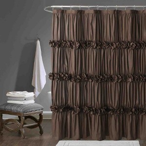 BAGOKIE 72"x72" Waterfall Ruffle Shower Curtain, Pack of 1 - 1 of 4