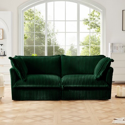 2 Seat Sectional Sofa,Straight Sectional Sofa With Upholstered Cushion And Detachable Cover,Deep Seat Sofa For Living Room-Cuddlewood