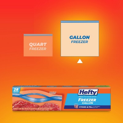 Hefty Gallon Freezer Press to Close Food Storage Bags - 28ct