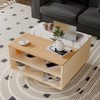 Belord Farmhouse Lift-Top Coffee Table with Hidden Storage, Square Living Room Coffee Table with Lift-Up Desk and Storage Compartment - 3 of 4