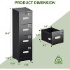AOBABO Metal File Storage Cabinet With 4 Drawer And Lock,File Cabinet With Name Card Holder For A4 Letter/legal Size, Assembly Required, Black - 4 of 4