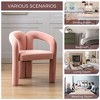 Grungis 25.2" Wide Velvet Accent Chair with Sturdy Frame,Barrel Chair with  Curved Backrest,Accent Chair for Reading Room,Office,2pc - 4 of 4