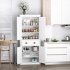 Dexmalle  72" White Freestanding Kitchen Pantry Cabinet with Adjustable Shelves - 4 of 4