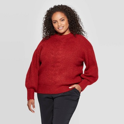 women's plus size red sweater