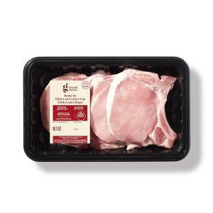 Bone-in Thin Cut Center Cut Pork Chops - 1.20-2.00 lbs - price per lb - Good & Gather™ - 1 of 3