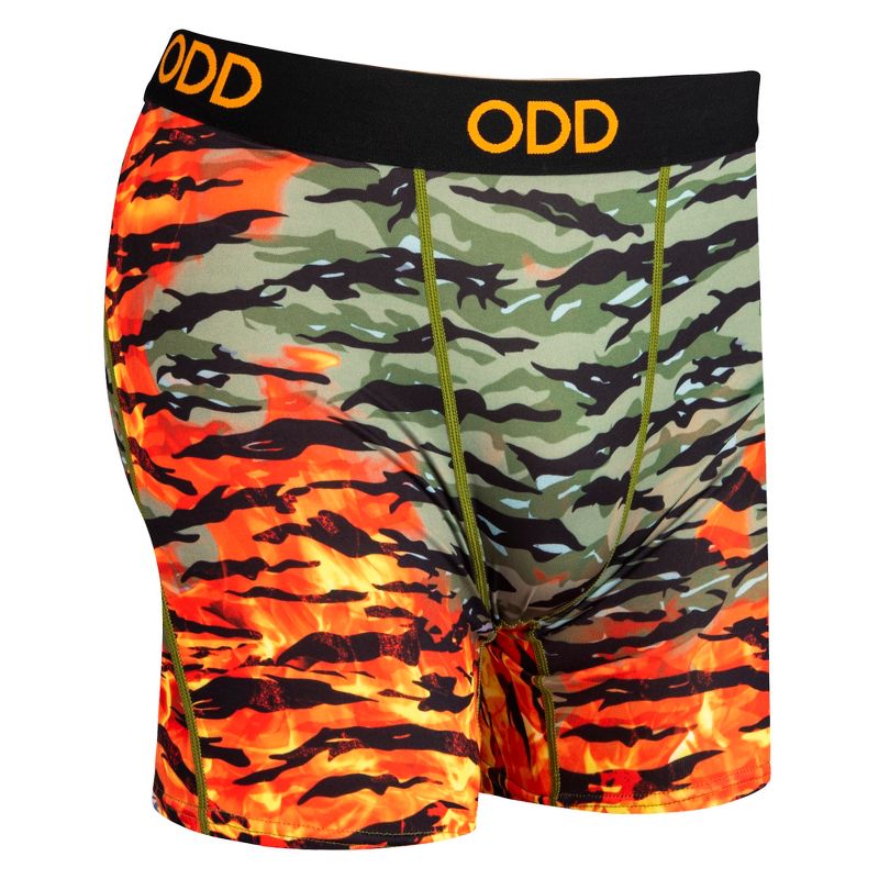 Odd Sox, Tiger Fire Camo, Novelty Boxer Briefs For Men, Xx-Large, 3 of 5