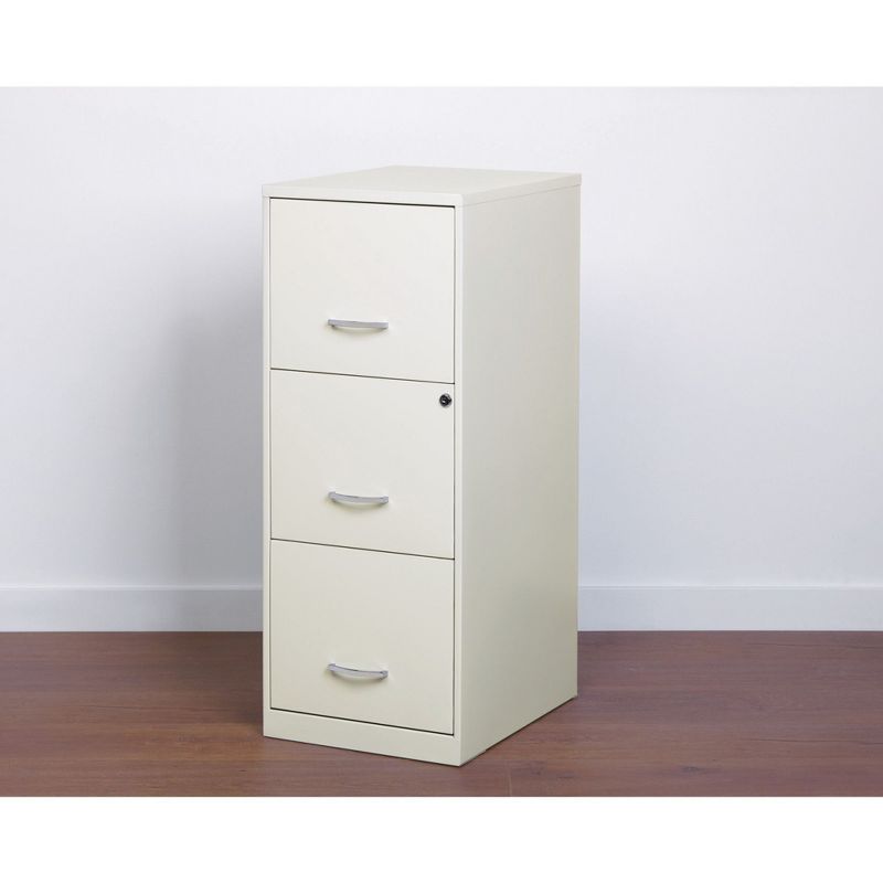Space Solutions 18 Inch 3 Drawer Vertical Organizer Cabinet for Office, White, 5 of 7