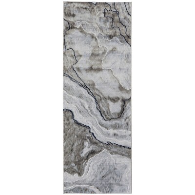 Gaspar Modern Abstract Taupe/Gray/Blue Area Rug