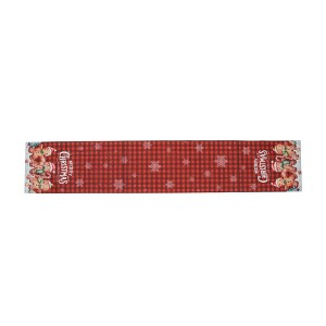 Unique Bargains Christmas Table Runner Plaid Gingerbread Man Polyester Red Yellow 71x14 Inch 1 Pc - 1 of 4