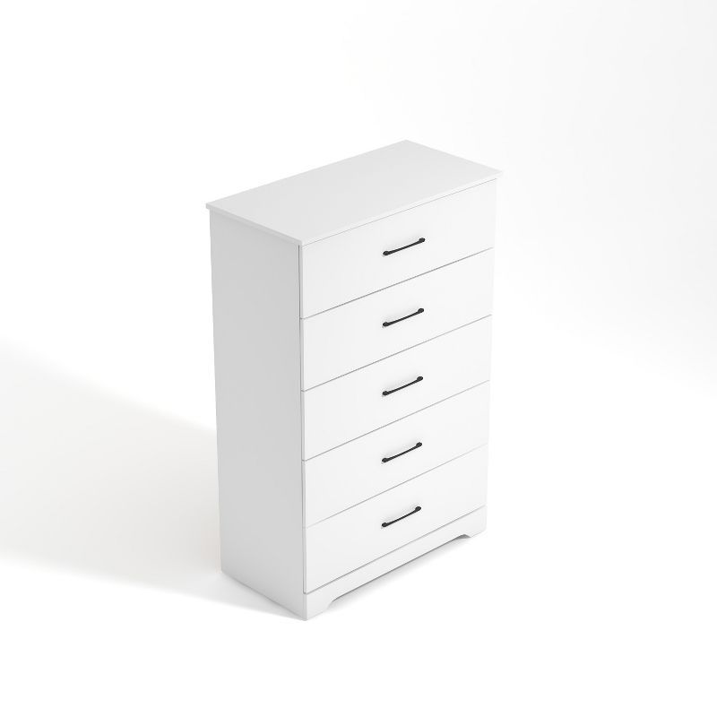 Galano Darsh 5-Drawer Chest of Drawers (47.2 in. × 15.7 in. × 31.5 in.) in Dusty Gray Oak, White, 5 of 11