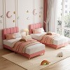 Twin/Twin-XL Bed Frame, Boucle Upholstered Platform Bed with Wave Headboard for Kids, Easy Assembly, Wooden Slats Support, No Box Spring Needed - 4 of 4