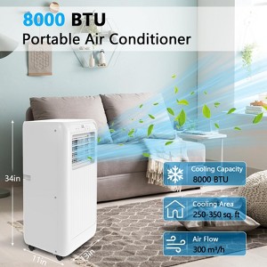 8,000 BTU Portable Air Conditioner for Room up to 350 Sq. Ft., Portable AC Unit with Remote Control, Sleep Mode, Window Kit Included - 1 of 4