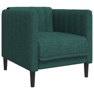 vidaXL Sofa Chair Dark Green Polyester, Plywood, Solid Wood Single - 1 of 1