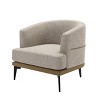 ACEPANO Modern Two Tone Barrel Accent Chair, Armchair with Upholstery For Living Room & Bedroom-Mustard Green - 4 of 4