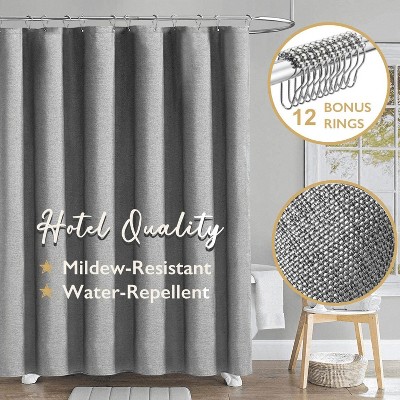 LunaLulinlk Fabric Shower Curtain with Hooks