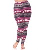 Women's Plus Size Printed Leggings - One Size Fits Most Plus - White Mark - 2 of 3