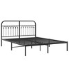 vidaXL Metal Bed Frame without Mattress with Headboard Black 59.1"x78.7" - 3 of 4