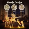 Slickblue 2pcs Lighted Christmas Moose Family, 4ft Outdoor Gold/Brown Reindeer Decorations with 200 LED Lights - 4 of 4