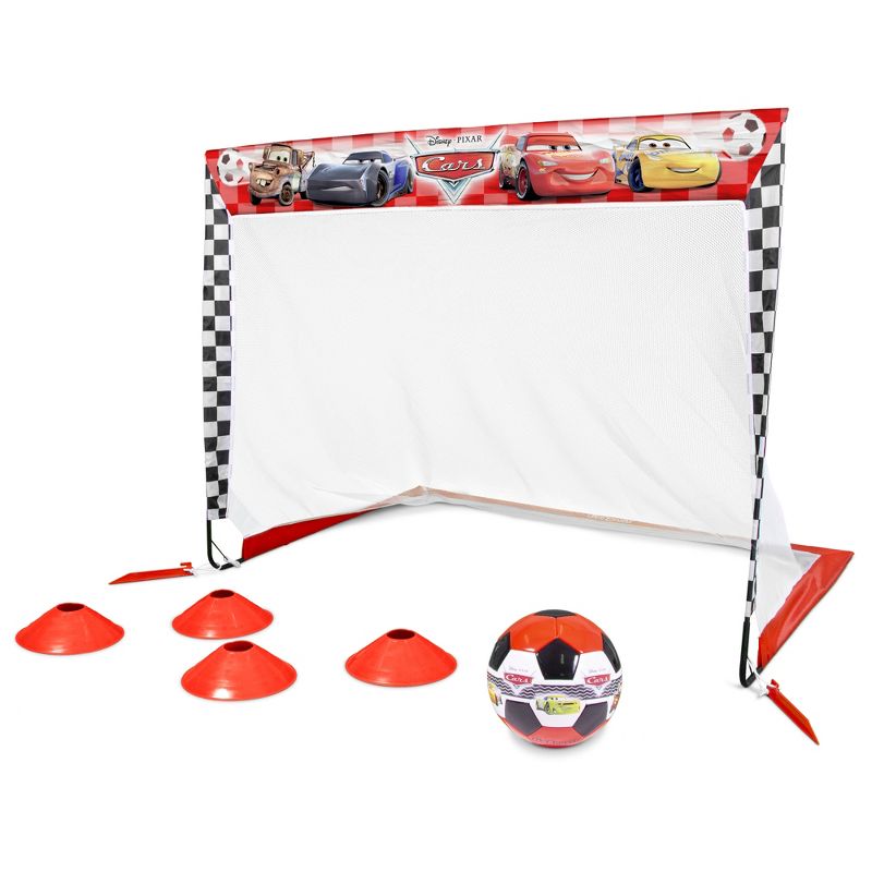 Disney Pixar Cars Soccer Goal Set for Kids by GoSports Includes 4 ft x 3 ft Soccer Goal, Size 3 Soccer Ball and Cones, 1 of 5