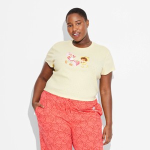 Women's Strawberry Shortcake Short Sleeve Graphic Baby T-Shirt - Yellow - 1 of 3