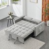 Lyngins Modern Velvet Loveseat, 3 in 1 Convertible Futon Sofa Bed w/Reclining Backrest & Pillows, Versatile Couches for Living Room,Pull Out Sofa Bed - 3 of 4
