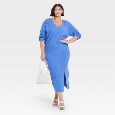 plus size long sleeve shift dress