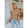 Coolmee Womens Summer Tops Petal Ruffle Sleeve Flowy Shirts Casual Work Loose Fit Tunic Blouses - 3 of 4