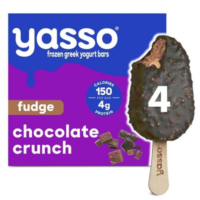 Yasso Frozen Greek Yogurt Indulgent Fudge Chocolate Crunch - 10.6oz/4ct
