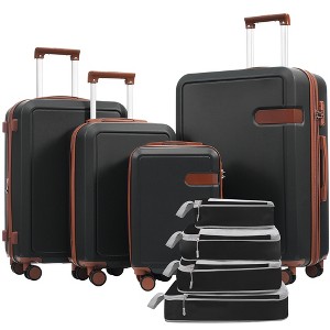4 Piece Luggage Set with Compression Packing Cubes, Hardside Suitcase Set with Spinner Wheels & TSA Lock, Lightweight Travel Luggage Set - 1 of 4