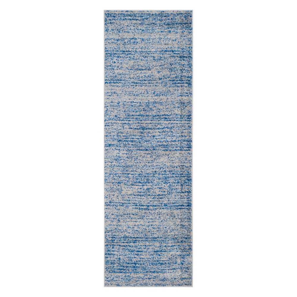 2'6inx10' Runner Spacedye Design Blue/Silver - Safavieh